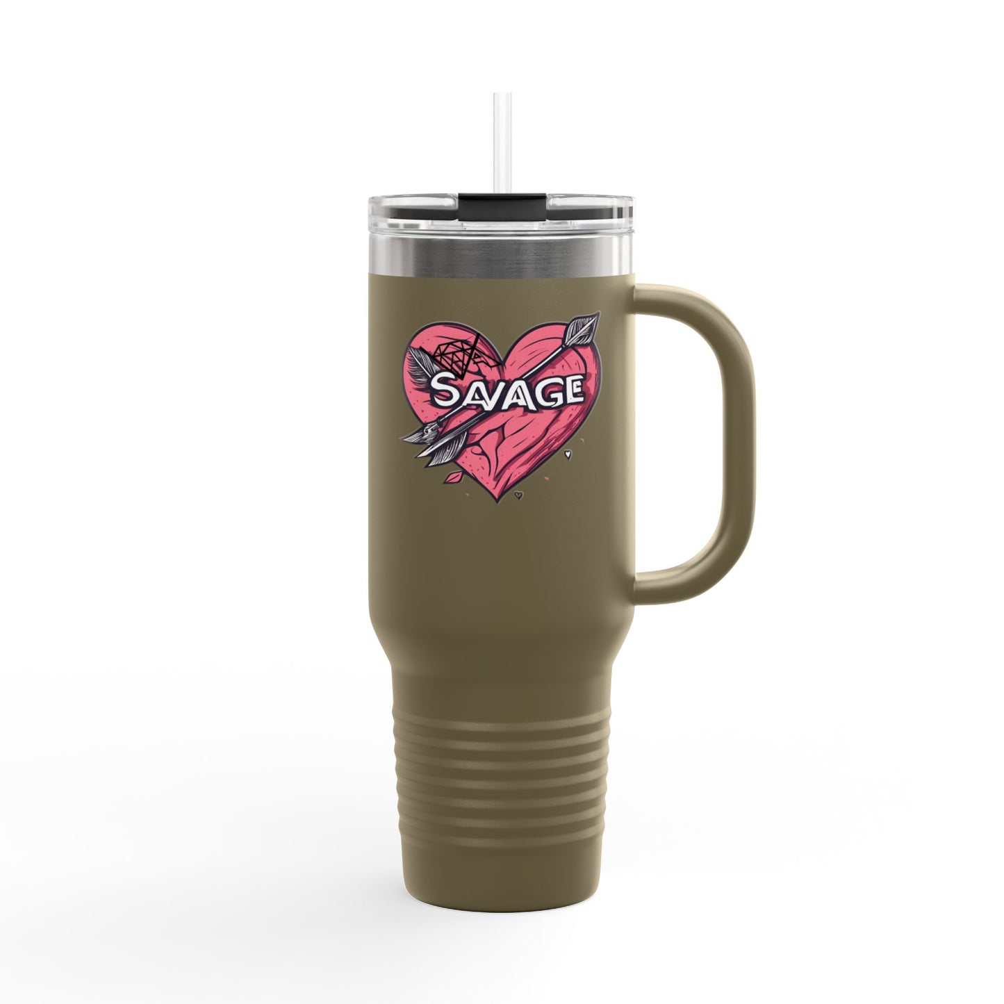 VA Savage "Bow & Heart"  Insulated Travel Mug