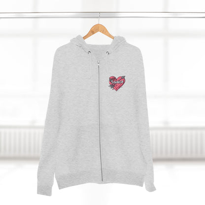 Savage Heart Unisex Zip Hoodie - Trendy & Comfortable for Everyday Style