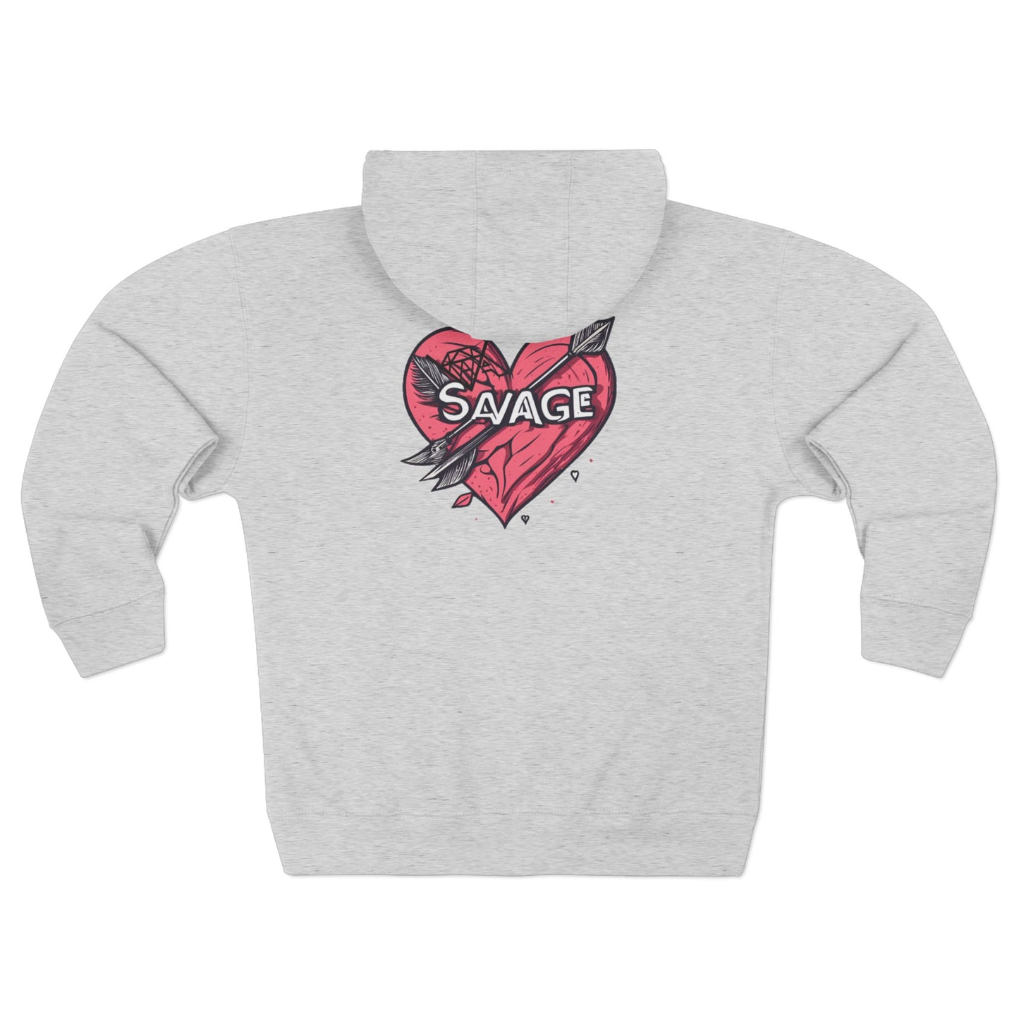 Savage Heart Unisex Zip Hoodie - Trendy & Comfortable for Everyday Style