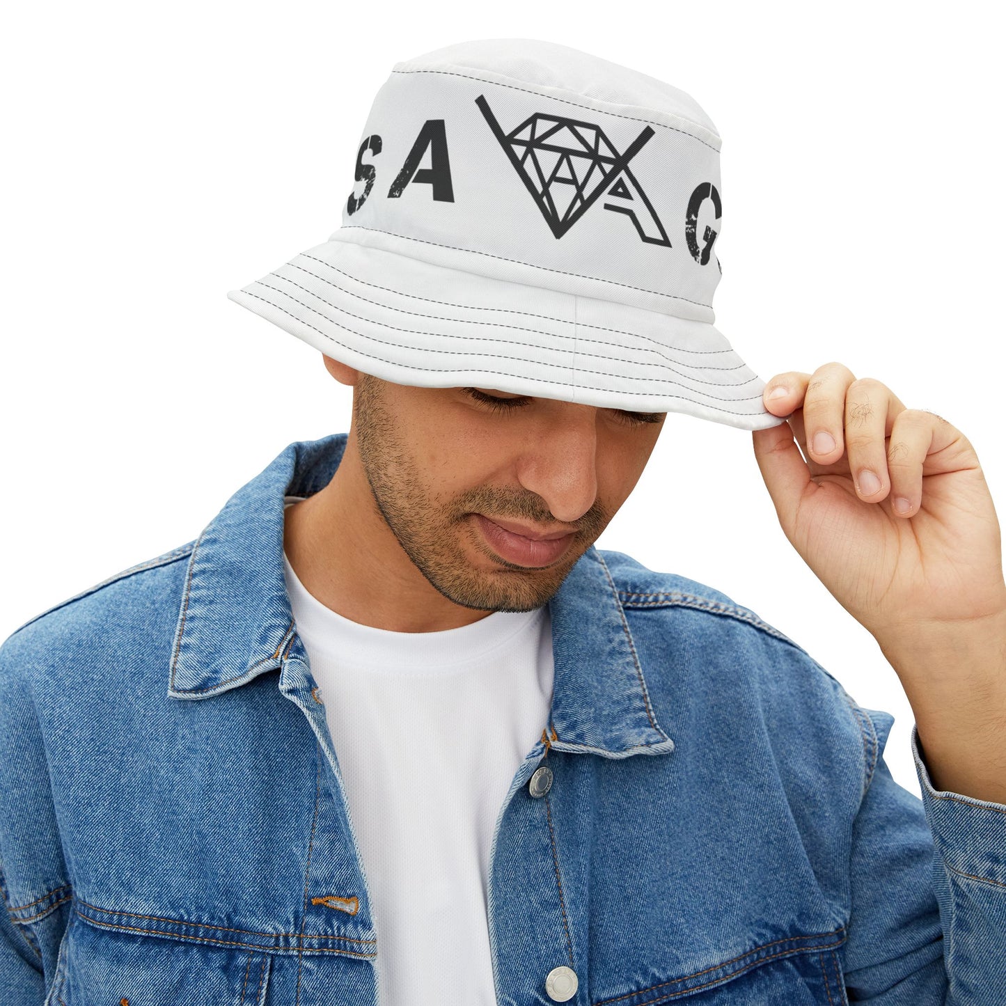 VA Savage White Bucket Hat