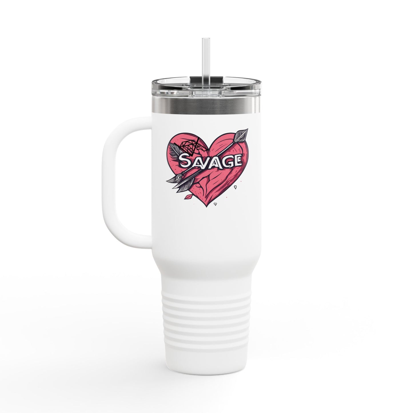 VA Savage "Bow & Heart"  Insulated Travel Mug