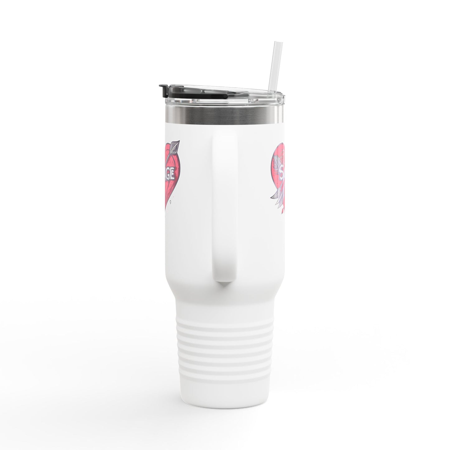 VA Savage "Bow & Heart"  Insulated Travel Mug