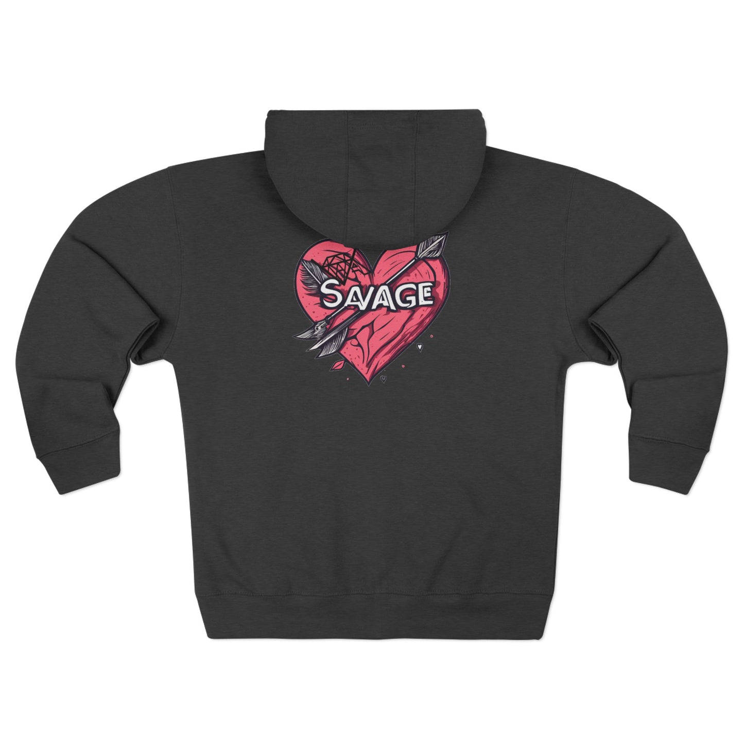 Savage Heart Unisex Zip Hoodie - Trendy & Comfortable for Everyday Style