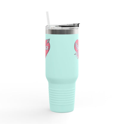 VA Savage "Bow & Heart"  Insulated Travel Mug