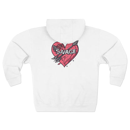 Savage Heart Unisex Zip Hoodie - Trendy & Comfortable for Everyday Style