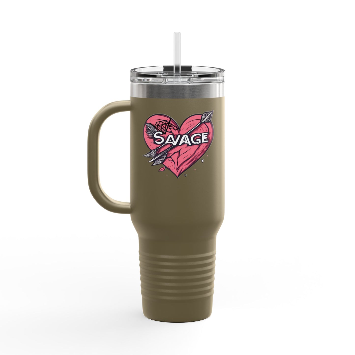 VA Savage "Bow & Heart"  Insulated Travel Mug