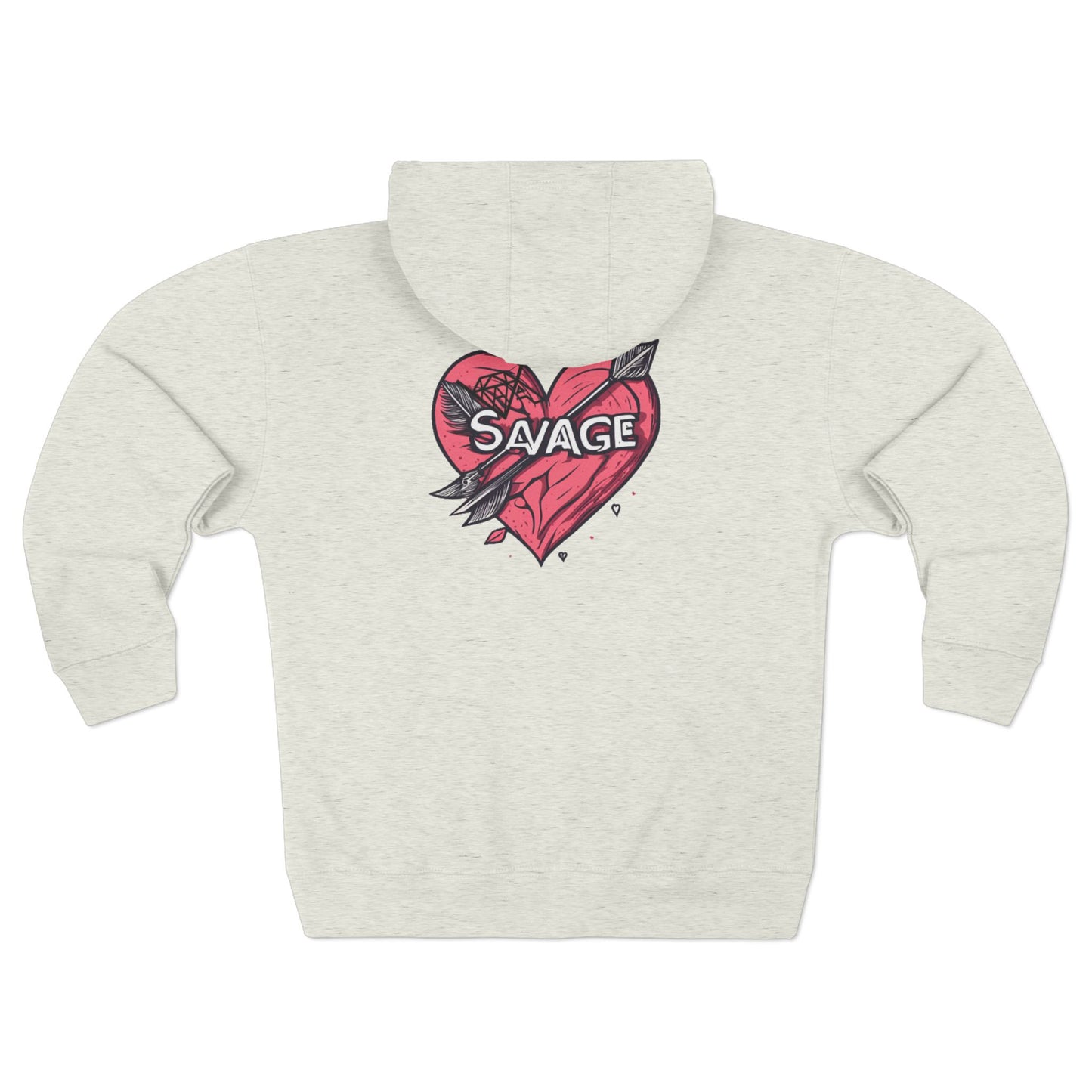 Savage Heart Unisex Zip Hoodie - Trendy & Comfortable for Everyday Style