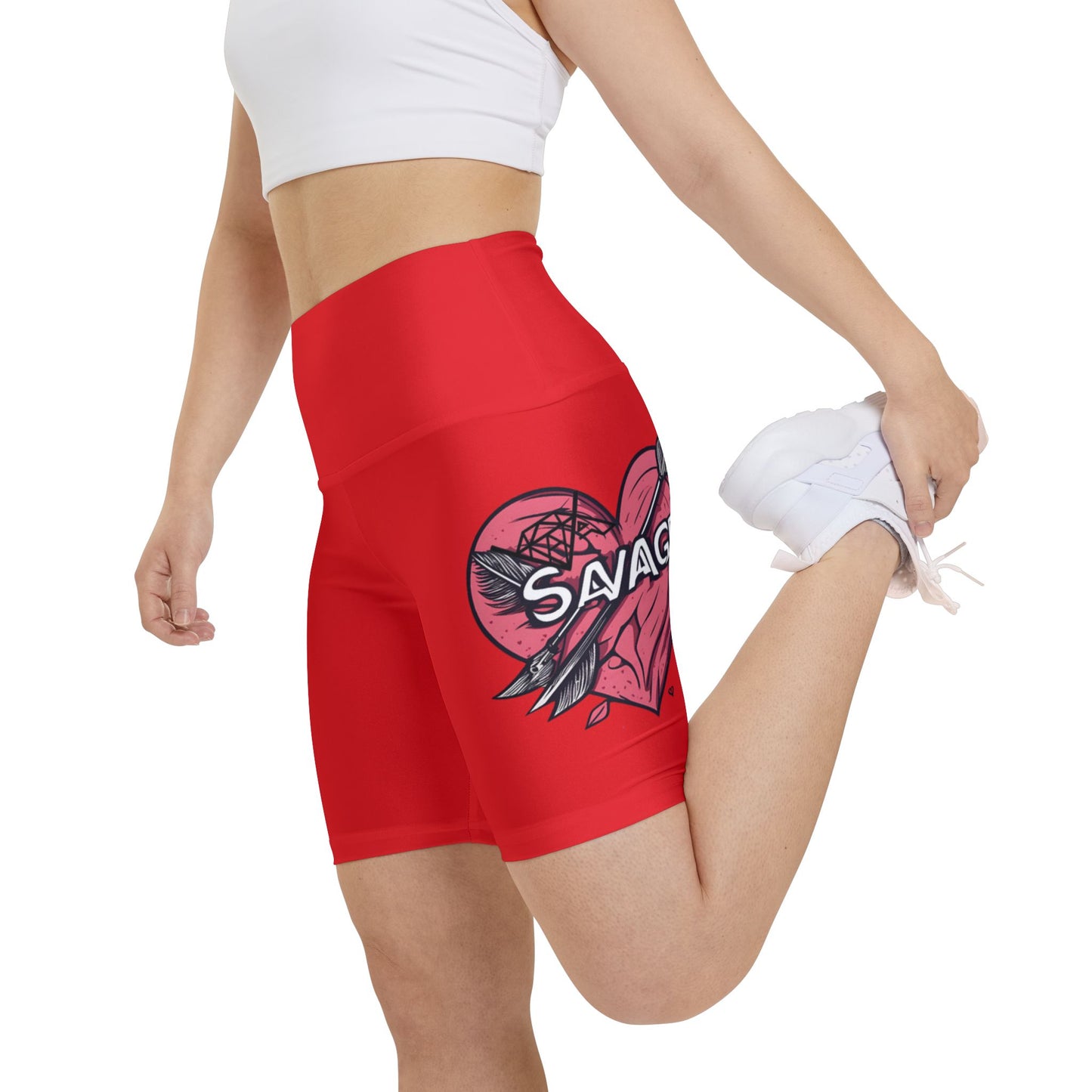 VA Savage "Bow & Heart" Women's Biker Shorts