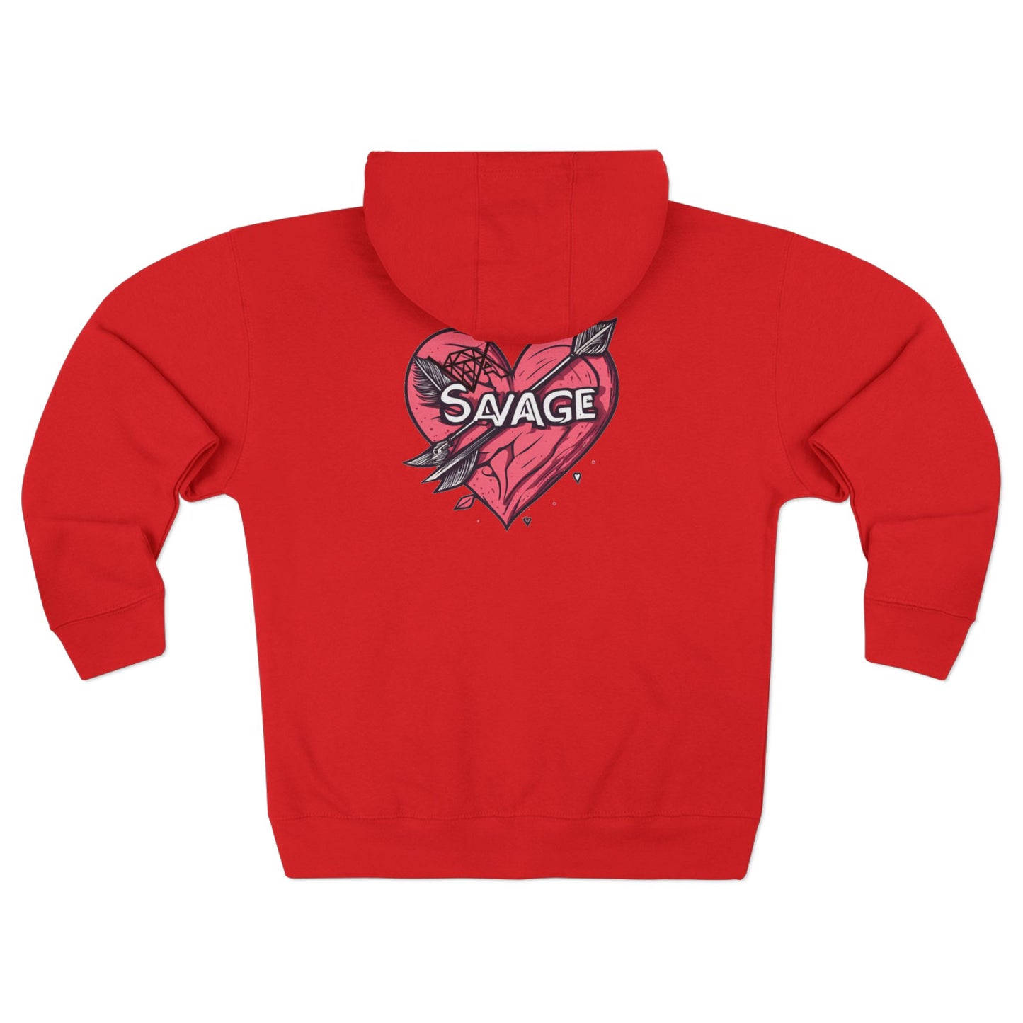 Savage Heart Unisex Zip Hoodie - Trendy & Comfortable for Everyday Style