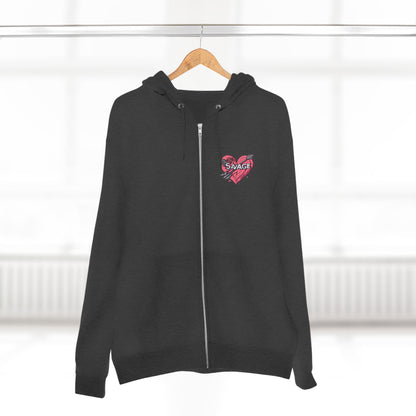 Savage Heart Unisex Zip Hoodie - Trendy & Comfortable for Everyday Style