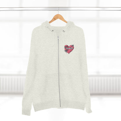 Savage Heart Unisex Zip Hoodie - Trendy & Comfortable for Everyday Style